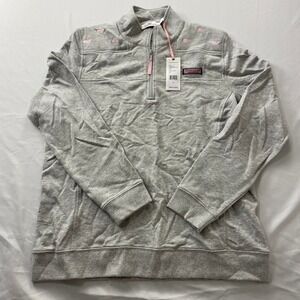 Vineyard Vines Whale Embroidered Shep Shirt Gray Heather 2K0682-039-L Women's L